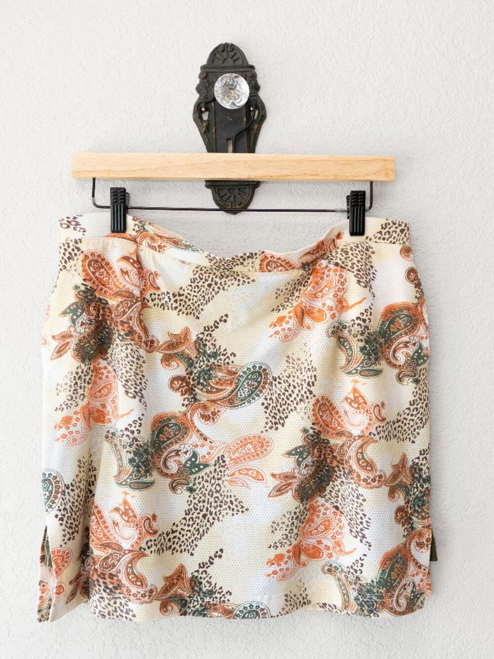 Womens Medium Paisley Skort Built In Shorts Pockets Golf Tennis Boho Skirt
